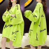 Sudadera larga coreana de gran tamaño